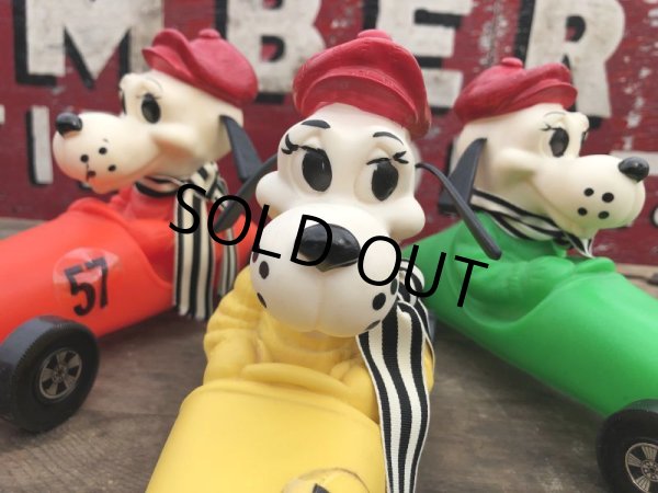 画像18: 70s Vintage 57 Racing Dog Plastic Coin Bank Yellow (C273) (18)