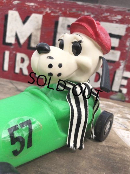 画像9: 70s Vintage 57 Racing Dog Plastic Coin Bank Green (C275) (9)