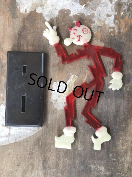 画像12: 40s Vintage REDDY KILOWATT Standing Business Card Holder Figure Red w/Black Stand (C276) (12)