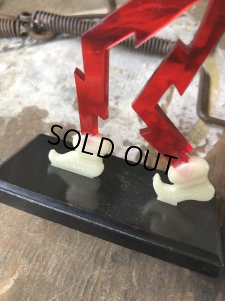 画像5: 40s Vintage REDDY KILOWATT Standing Business Card Holder Figure Red w/Black Stand (C276) (5)