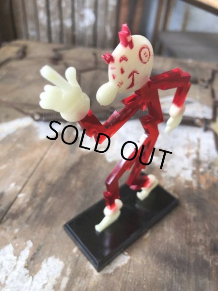 画像7: 40s Vintage REDDY KILOWATT Standing Business Card Holder Figure Red w/Black Stand (C276) (7)