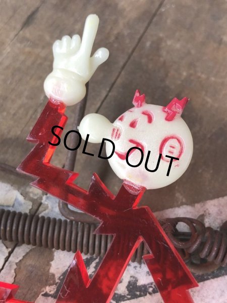 画像11: 40s Vintage REDDY KILOWATT Standing Business Card Holder Figure Red w/Black Stand (C276) (11)