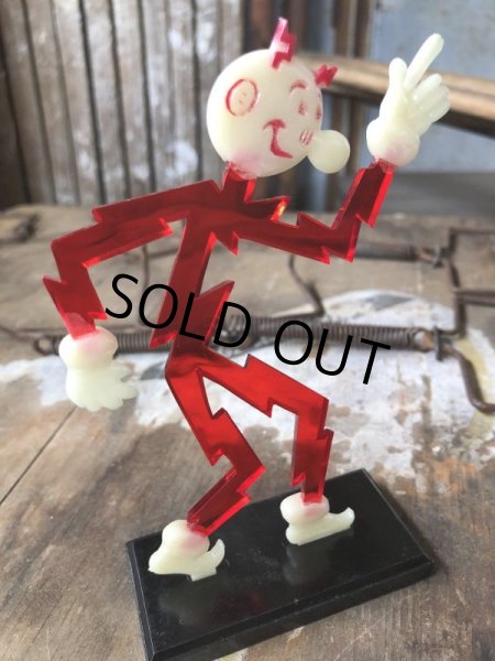 画像9: 40s Vintage REDDY KILOWATT Standing Business Card Holder Figure Red w/Black Stand (C276) (9)