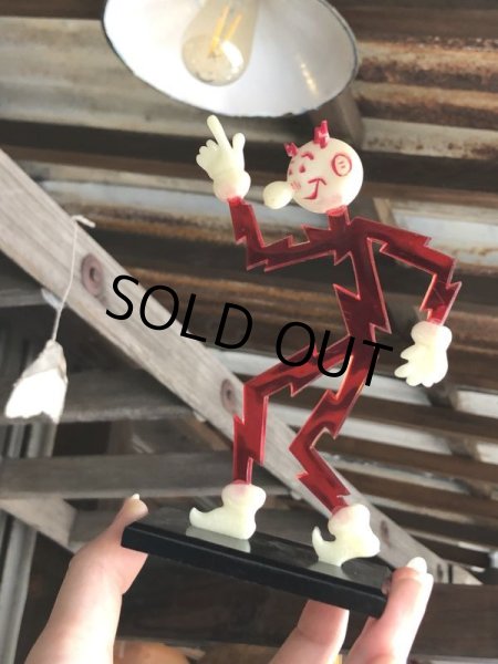 画像1: 40s Vintage REDDY KILOWATT Standing Business Card Holder Figure Red w/Black Stand (C276) (1)