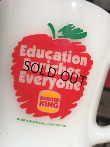 画像10: 80s Vintage Anchor Hocking Fire-King BURGER KING Education Enriches Everyone Promotional (C280) (10)