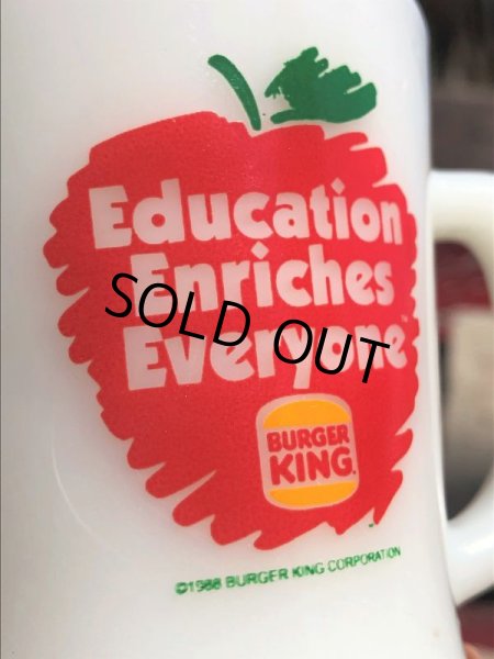 画像19: 80s Vintage Anchor Hocking Fire-King BURGER KING Education Enriches Everyone Promotional (C280) (19)