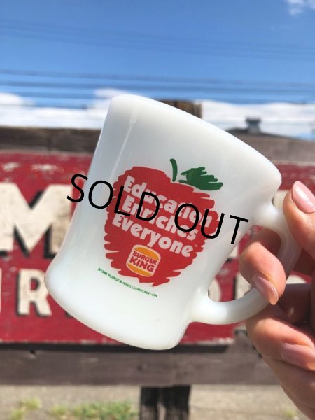 画像20: 80s Vintage Anchor Hocking Fire-King BURGER KING Education Enriches Everyone Promotional (C280) (20)