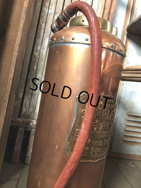 画像12: Vintage SIMPLEX Copper Brass Fire Extinguisher (C281) (12)