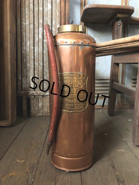 画像1: Vintage SIMPLEX Copper Brass Fire Extinguisher (C281) (1)