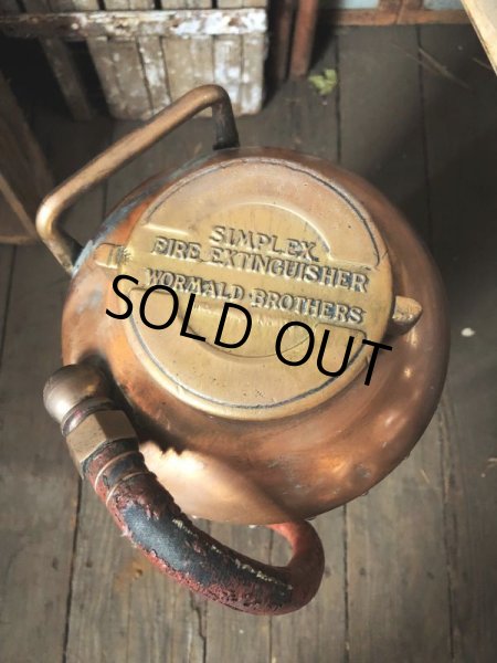 画像6: Vintage SIMPLEX Copper Brass Fire Extinguisher (C281) (6)