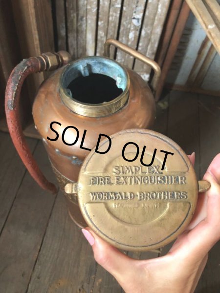 画像16: Vintage SIMPLEX Copper Brass Fire Extinguisher (C281) (16)