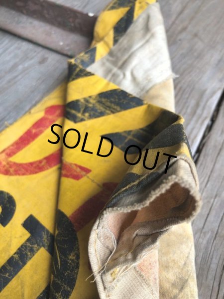 画像6: Vintage OTIS ELEVATOR Danger! STOP Flag Sign (C282) (6)