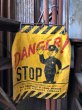 画像1: Vintage OTIS ELEVATOR Danger! STOP Flag Sign (C282) (1)