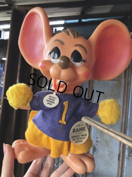 画像10: 70s Vintage Mouse Coin Bank Cheerleader B (C301) (10)