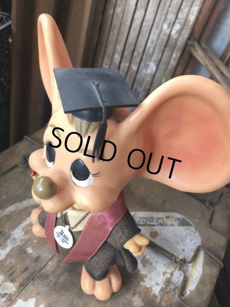 画像2: 70s Vintage Mouse Coin Bank Graduation Boy (C306) (2)