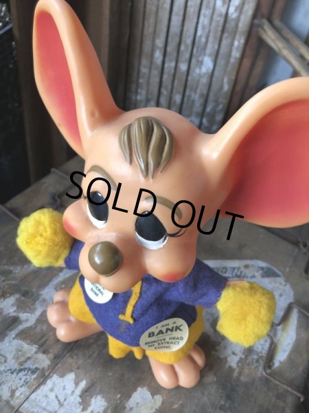 画像2: 70s Vintage Mouse Coin Bank Cheerleader B (C301) (2)