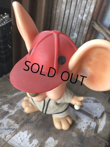 画像2: 70s Vintage Mouse Coin Bank Baseball Player (C312) (2)