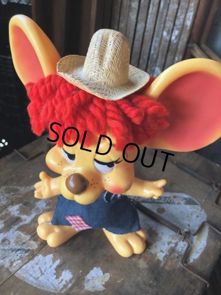 画像2: 70s Vintage Mouse Coin Bank Hillbilly Boy (C308) (2)