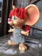 画像2: 70s Vintage Mouse Coin Bank Hillbilly Girl (C309) (2)