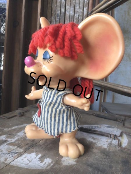 画像2: 70s Vintage Mouse Coin Bank Hillbilly Girl (C309) (2)