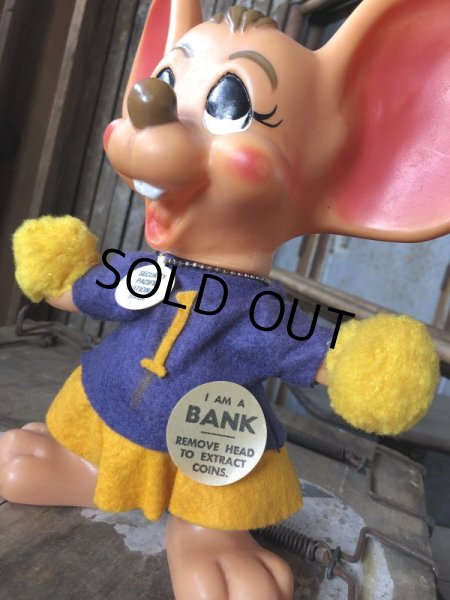 画像7: 70s Vintage Mouse Coin Bank Cheerleader B (C301) (7)