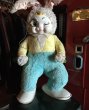 画像1: Vintage Rushton Store Display Rubber Face Bunny Plush Stuffed Animal Huge !!! (C343)  (1)