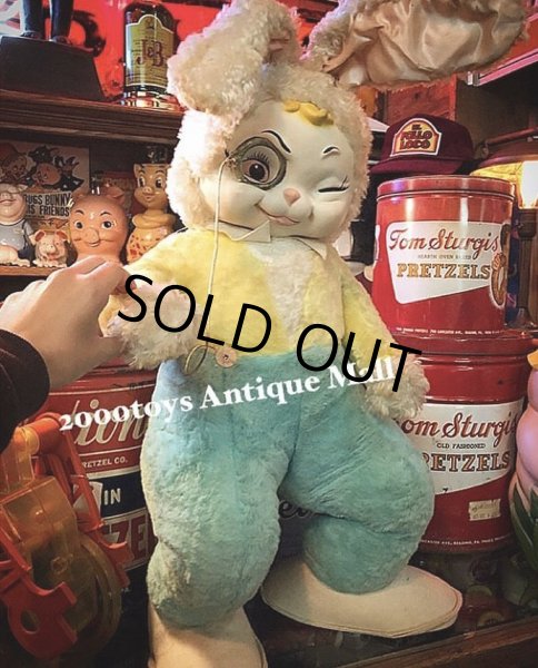 画像3: Vintage Rushton Store Display Rubber Face Bunny Plush Stuffed Animal Huge !!! (C343)  (3)