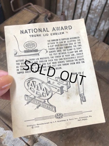 画像7: 50s Vintage  AAA National Auto Award License Plate Emblem Topper Original Box w/paper (C345)  (7)