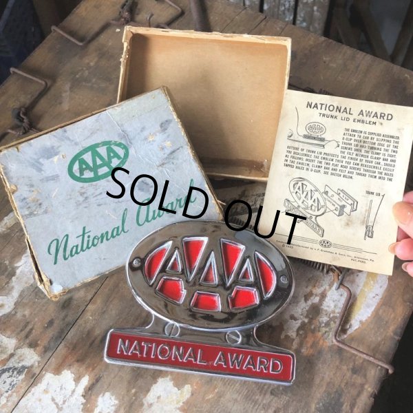 画像1: 50s Vintage  AAA National Auto Award License Plate Emblem Topper Original Box w/paper (C345)  (1)