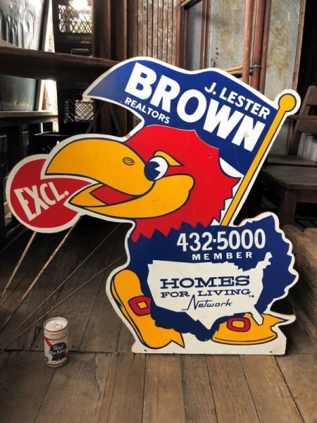 画像1: Vintage Kansas Jayhawk State Advertising Sign Hard to Find!!!! (C346)  (1)