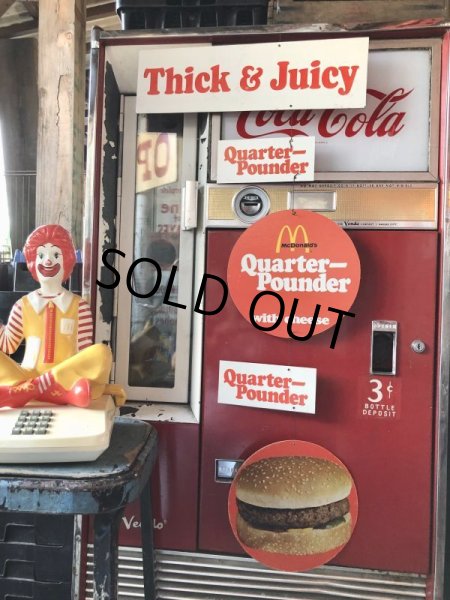 画像1:  70s Vintage McDonalds Quarter Pounder w/Cheese Hanging Store Display Sign (C350)  (1)