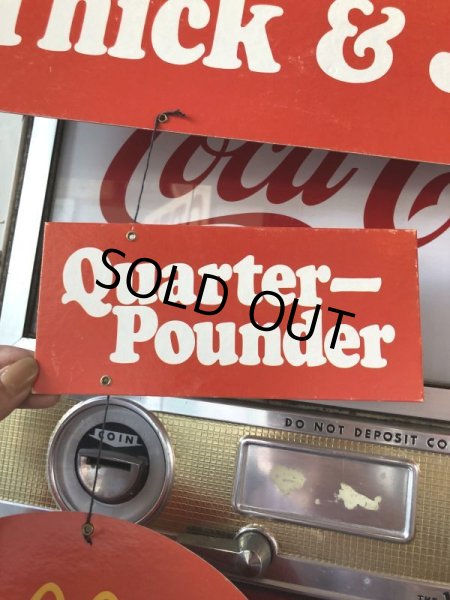 画像4:  70s Vintage McDonalds Quarter Pounder w/Cheese Hanging Store Display Sign (C350)  (4)