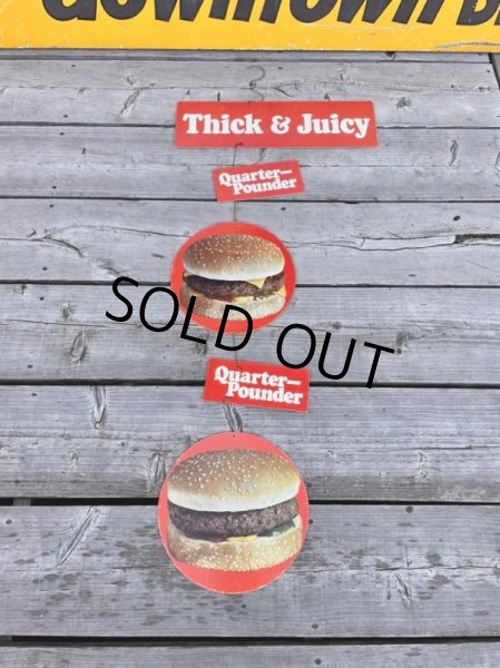 画像12:  70s Vintage McDonalds Quarter Pounder w/Cheese Hanging Store Display Sign (C350)  (12)