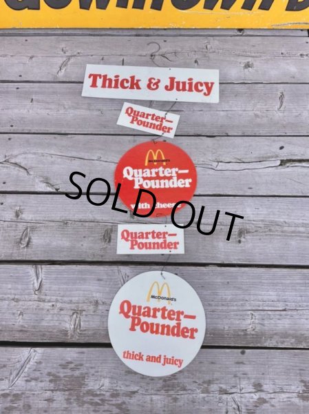 画像13:  70s Vintage McDonalds Quarter Pounder w/Cheese Hanging Store Display Sign (C350)  (13)