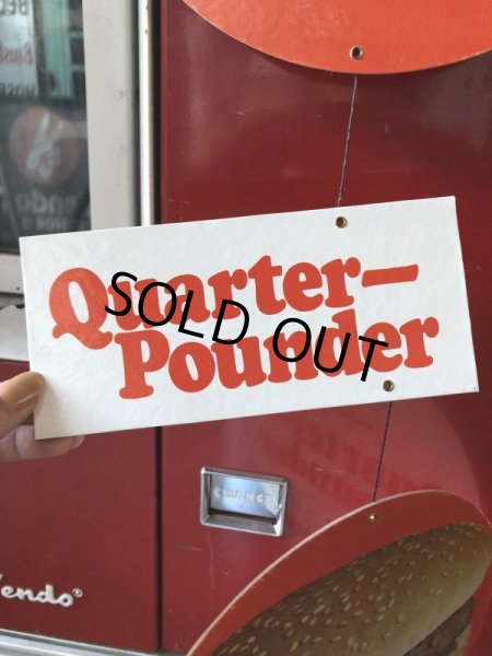 画像8:  70s Vintage McDonalds Quarter Pounder w/Cheese Hanging Store Display Sign (C350)  (8)