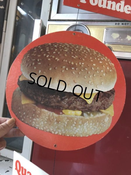 画像7:  70s Vintage McDonalds Quarter Pounder w/Cheese Hanging Store Display Sign (C350)  (7)