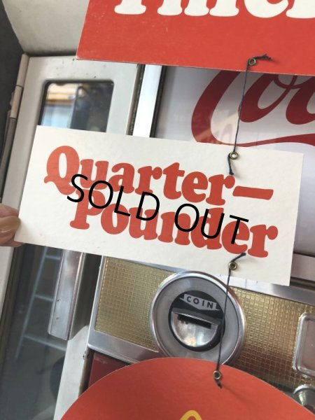 画像5:  70s Vintage McDonalds Quarter Pounder w/Cheese Hanging Store Display Sign (C350)  (5)