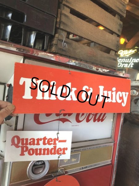 画像2:  70s Vintage McDonalds Quarter Pounder w/Cheese Hanging Store Display Sign (C350)  (2)