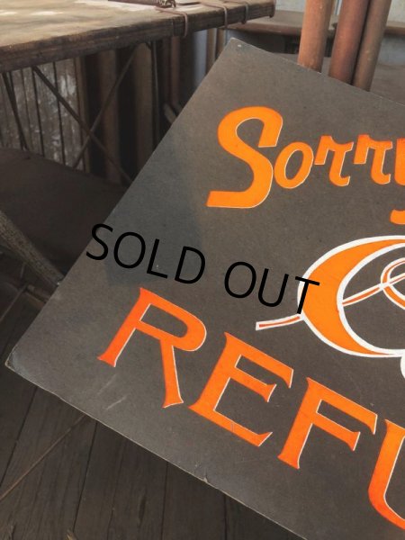 画像4: Vintage Hand Painted Retail Store Signs on Black Paper Board / Sorry No Cash REFUNDS (C352)  (4)