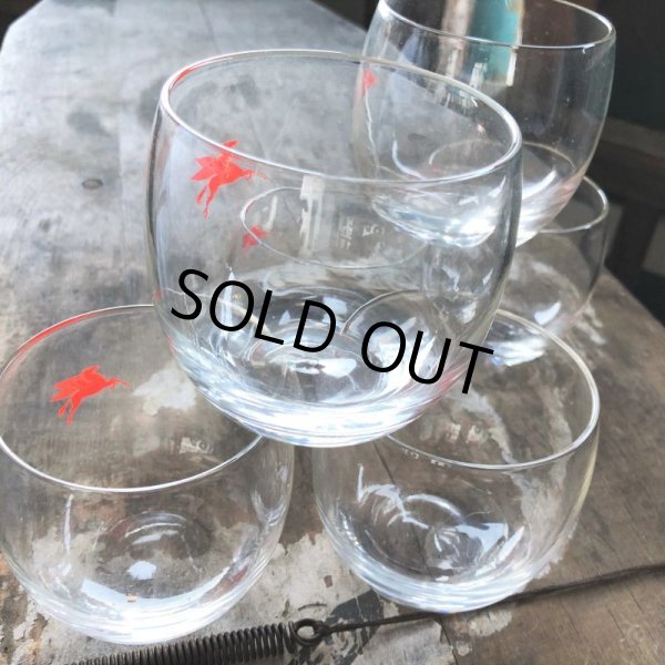 画像5: Vintage Mobilgas Mobil Pegasus Flying Horse Advertising Tumbler Glass Set (C357)  (5)