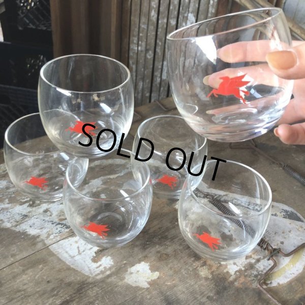 画像9: Vintage Mobilgas Mobil Pegasus Flying Horse Advertising Tumbler Glass Set (C357)  (9)