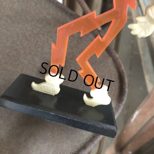 画像7: 40s Vintage REDDY KILOWATT Standing Business Card Holder Figure Red w/Black Stand (C359) (7)