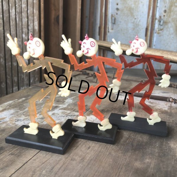 画像13: 40s Vintage REDDY KILOWATT Standing Business Card Holder Figure Red w/Black Stand (C359) (13)