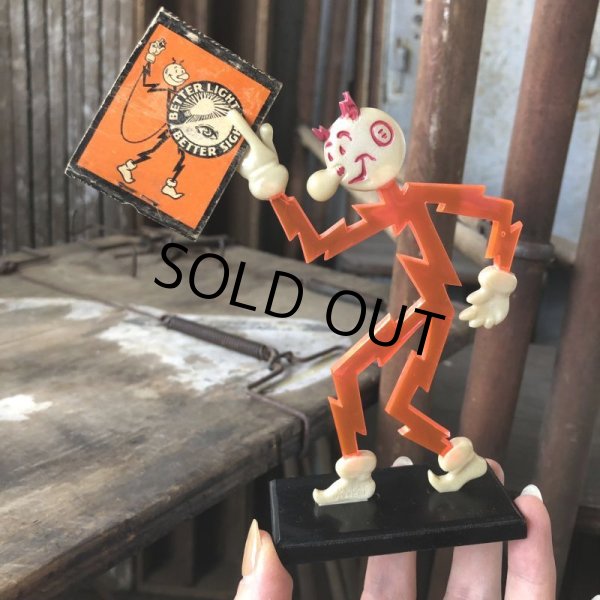 画像11: 40s Vintage REDDY KILOWATT Standing Business Card Holder Figure Red w/Black Stand (C359) (11)
