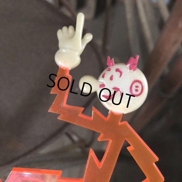 画像10: 40s Vintage REDDY KILOWATT Standing Business Card Holder Figure Red w/Black Stand (C359) (10)