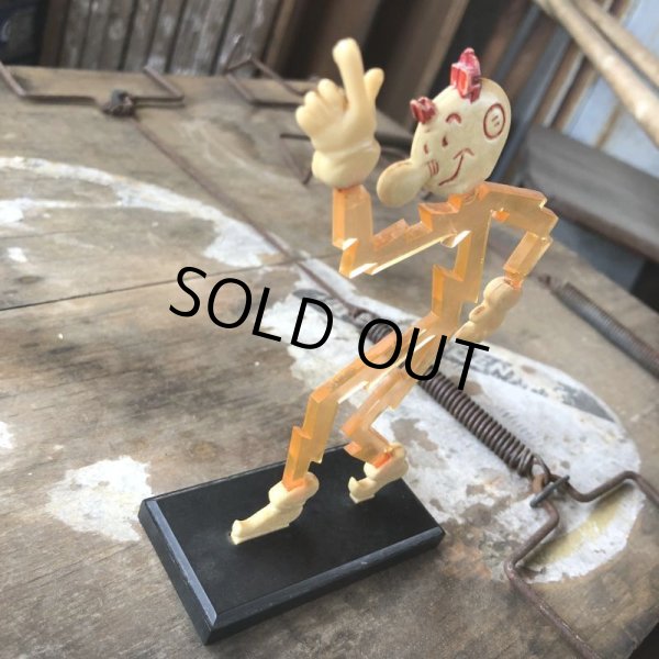 画像2: 40s Vintage REDDY KILOWATT Standing Business Card Holder Figure Red w/Black Stand (C360) (2)