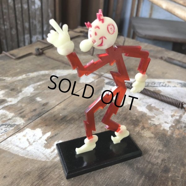 画像2: 40s Vintage REDDY KILOWATT Standing Business Card Holder Figure Red w/Black Stand (C358) (2)
