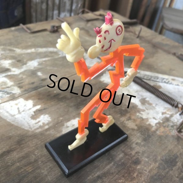 画像5: 40s Vintage REDDY KILOWATT Standing Business Card Holder Figure Red w/Black Stand (C359) (5)