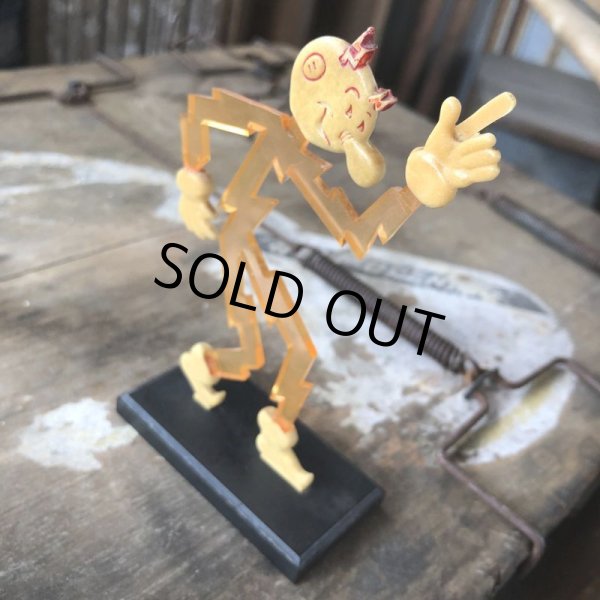 画像4: 40s Vintage REDDY KILOWATT Standing Business Card Holder Figure Red w/Black Stand (C360) (4)