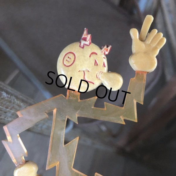 画像8: 40s Vintage REDDY KILOWATT Standing Business Card Holder Figure Red w/Black Stand (C360) (8)
